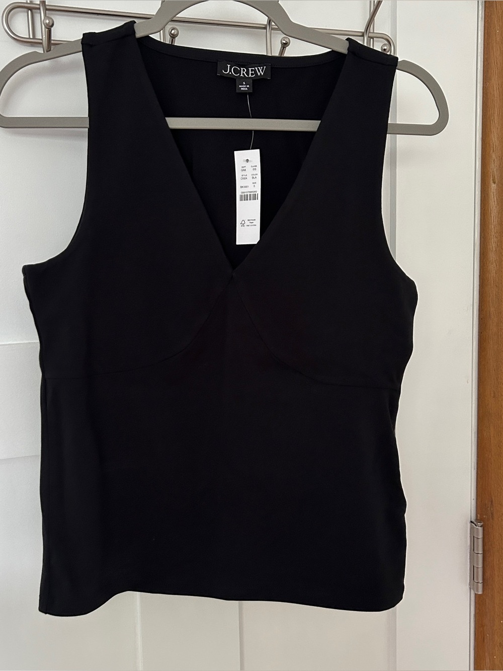 J Crew Black V Neck Tank Small